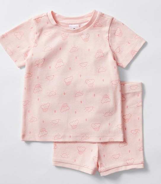 Baby Mix and Match 2 Pack Pyjama Set - Pink Sunshine and Stripes