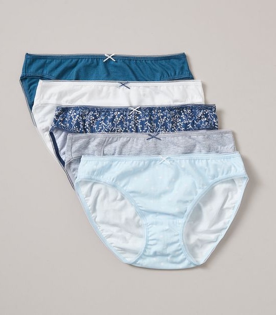5 Pack Cotton/Elastane Bikini Briefs; Style: LBK183533