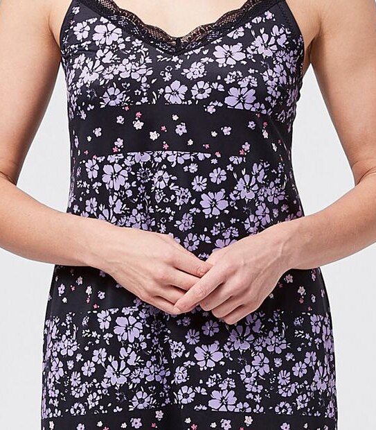 Lily Loves Chemise - Black/Purple Floral