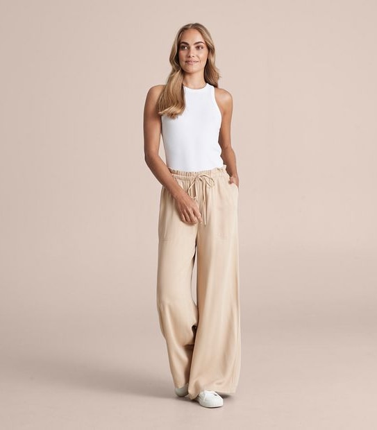 Wide Leg Woven Lounge Pants