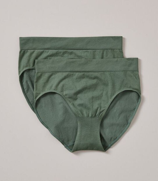 2 Pack Cotton Seamfree Midi Briefs