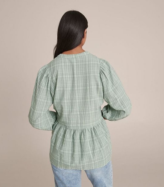 Gathered Peplum Blouse