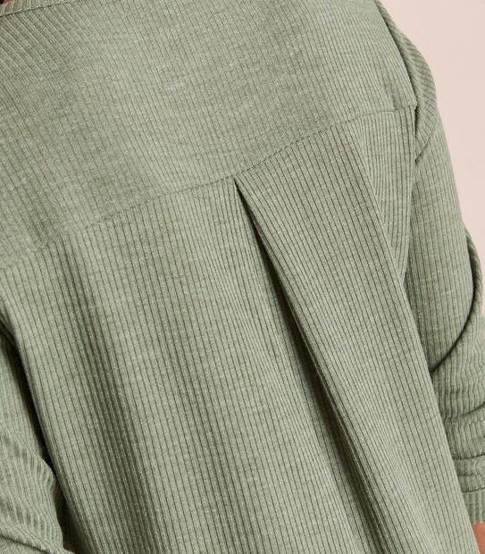 Relaxed Henley Long Sleeve T-Shirt