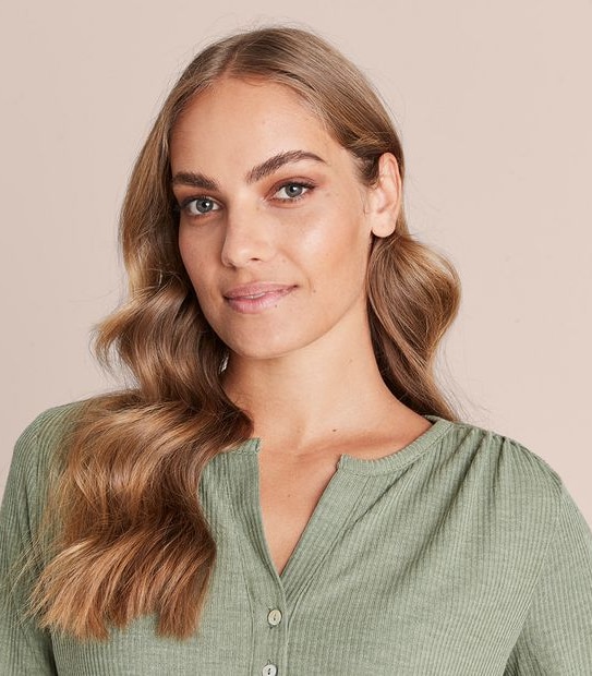 Relaxed Henley Long Sleeve T-Shirt