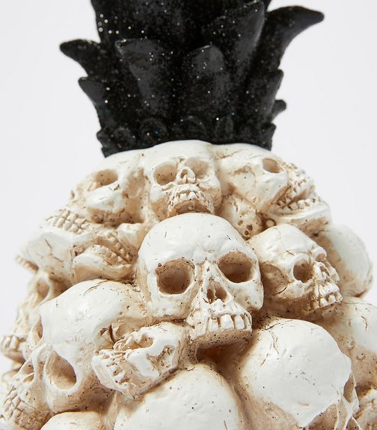Halloween Skull Pineapple - Black/White