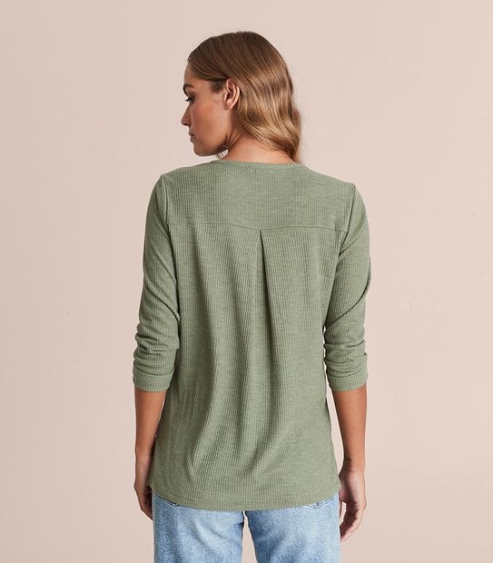 Relaxed Henley Long Sleeve T-Shirt