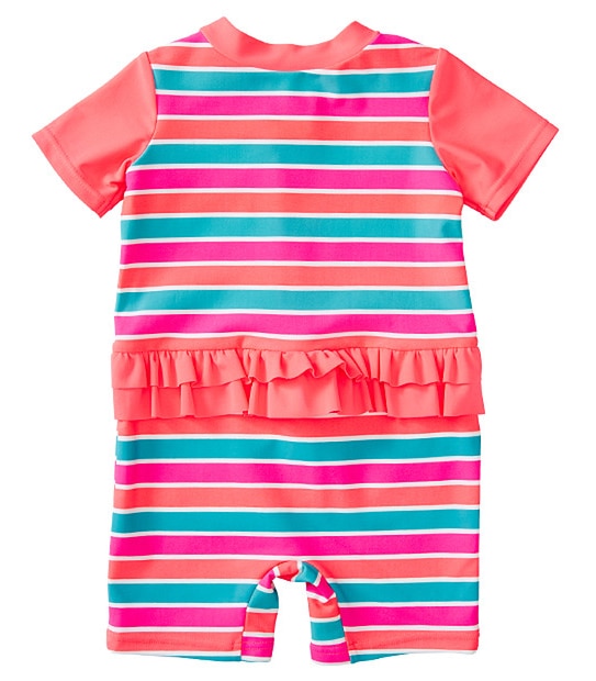 Girls' Unitard - Coral Stripe