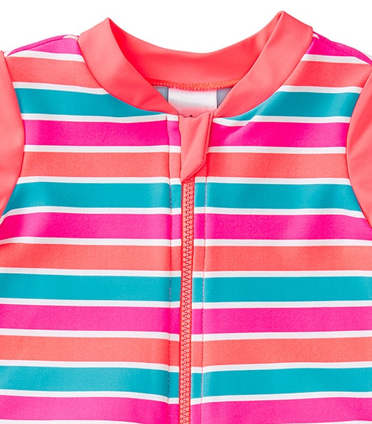 Girls' Unitard - Coral Stripe