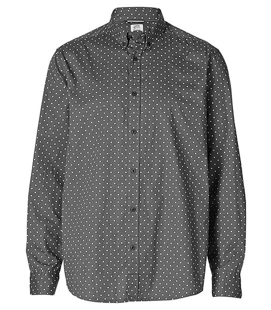 Long Sleeve Poplin Shirt - Charcoal