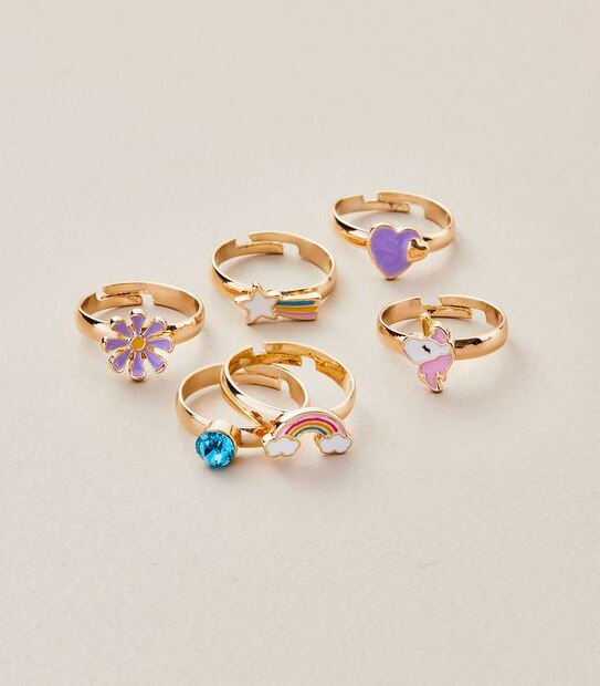 6 Pack Rainbow Rings