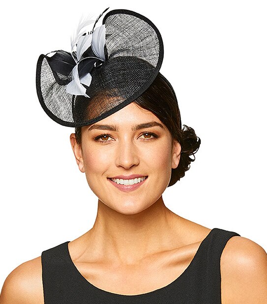 Katie Sinamay Saucer Fascinator - Black