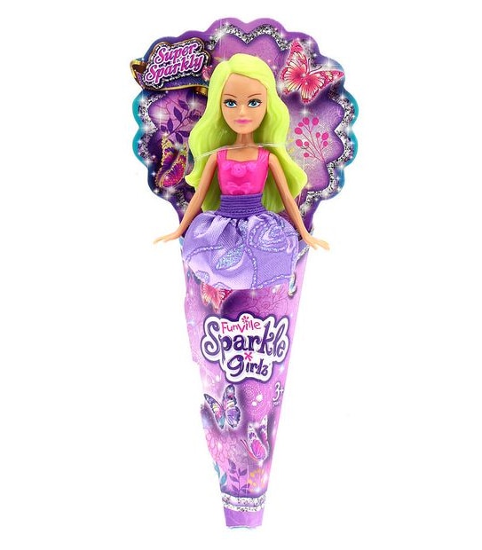 Sparkle Girlz Mini Doll In Cone Assorted