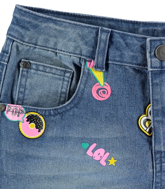 Girls' Denim Shorts With Bonus D.I.Y Iron On Patches