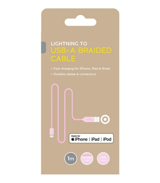 Lightning to USB-A 1M Braided Cable
