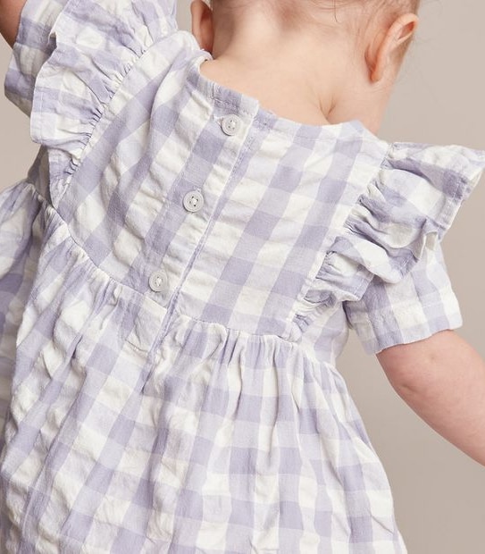 Baby Rouched Gingham Dress