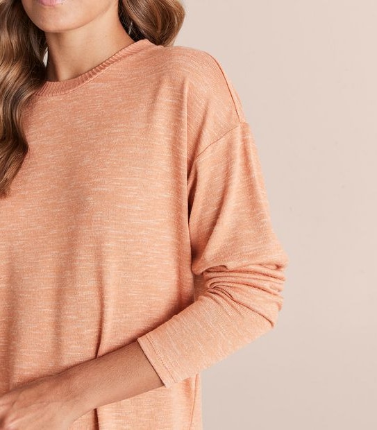 Curved Hem Knit Top