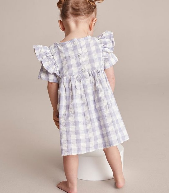 Baby Rouched Gingham Dress