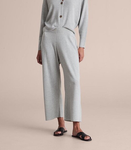 Linen Blend Lounge True Knit Crop Pants