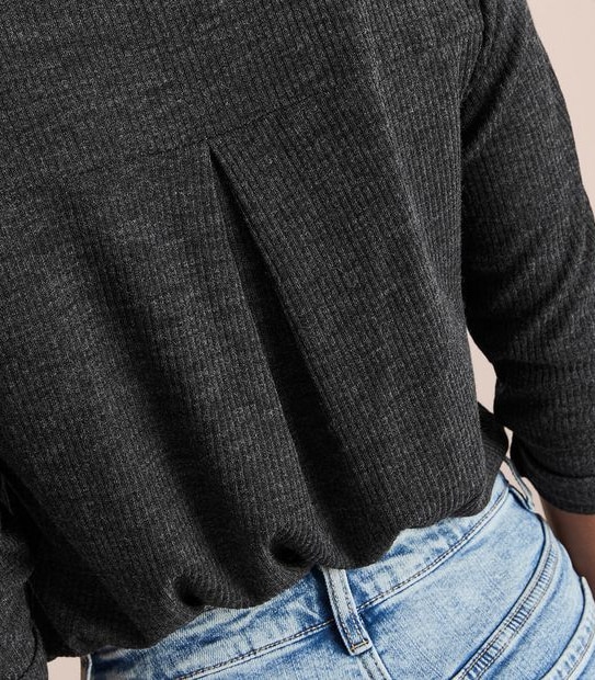 Relaxed Henley Long Sleeve T-Shirt