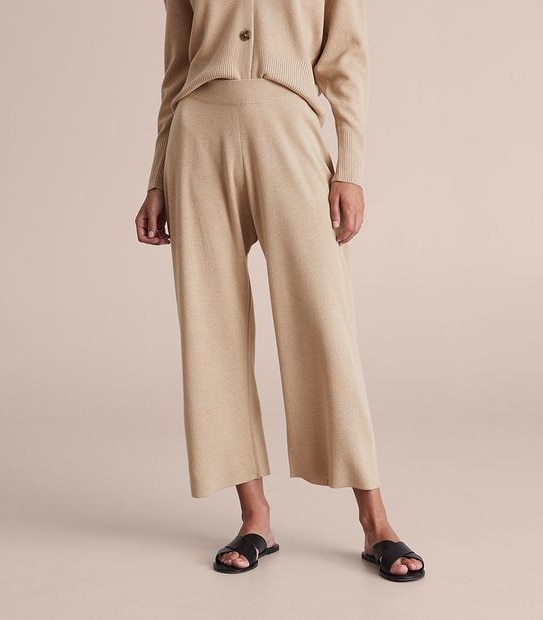 Linen Blend Lounge True Knit Crop Pants 1 of 6