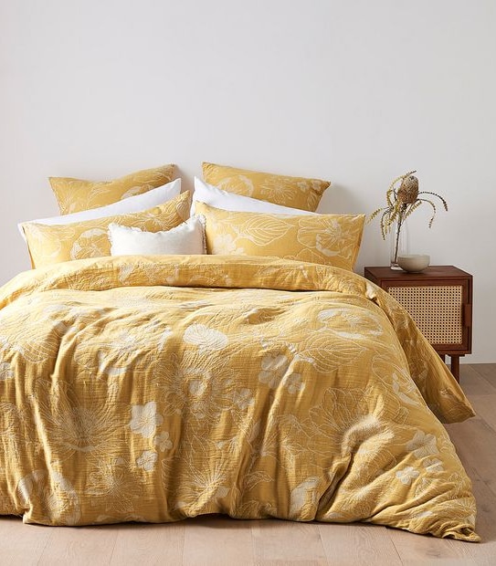 Cora Floral Jacquard Quilt Cover Set