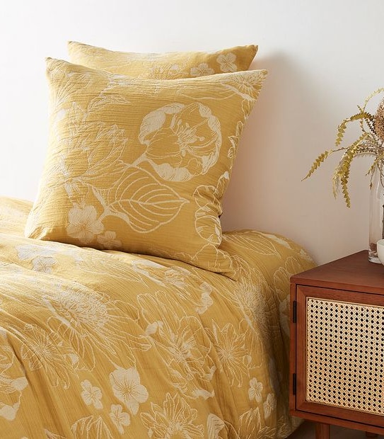 Cora Floral Jacquard European Pillowcase