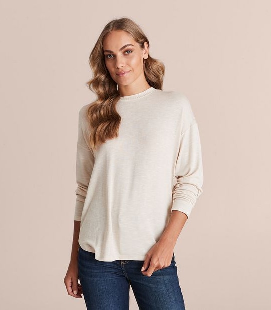 Curved Hem Knit Top