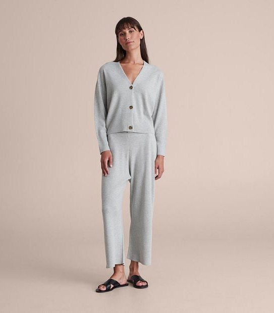 Linen Blend Lounge True Knit Crop Pants