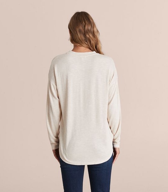 Curved Hem Knit Top