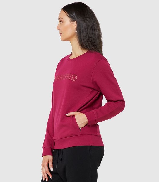Mossimo Empire Fleece Crew Neck Jumper - Berry Red