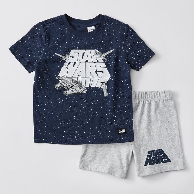 Star Wars Pyjama's voor Jongens | De Mandalorian Korte Pyjama Set voor Kinderen | Korte Katoenen Pyjama's voor Jongens | Grijs 104