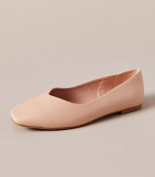 Womens Hallie Square Toe Ballet Flats