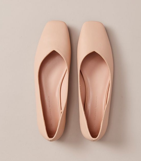 Womens Hallie Square Toe Ballet Flats