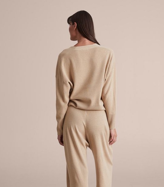 Linen Blend Knit Long Sleeve Cardigan