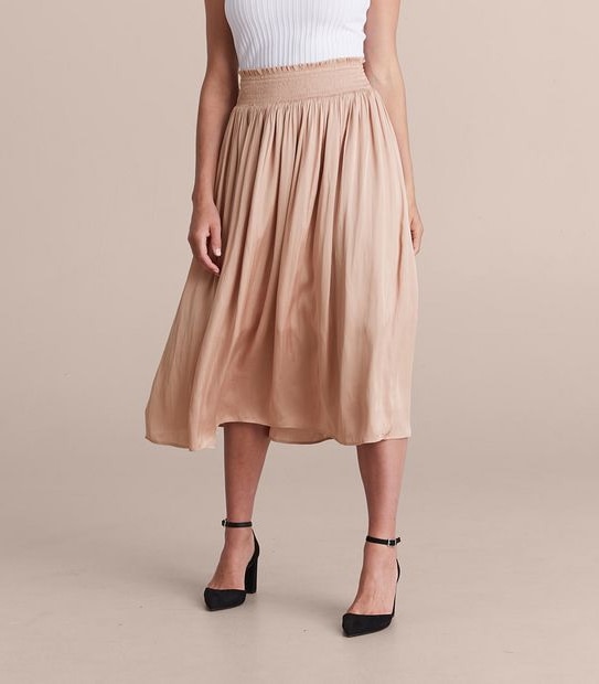 Preview Shirred Waist Midi Skirt