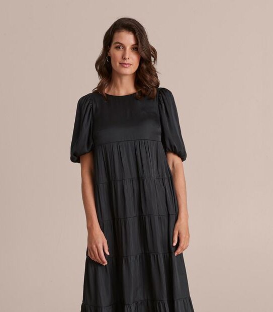 Preview Puff Sleeve Midi Dress