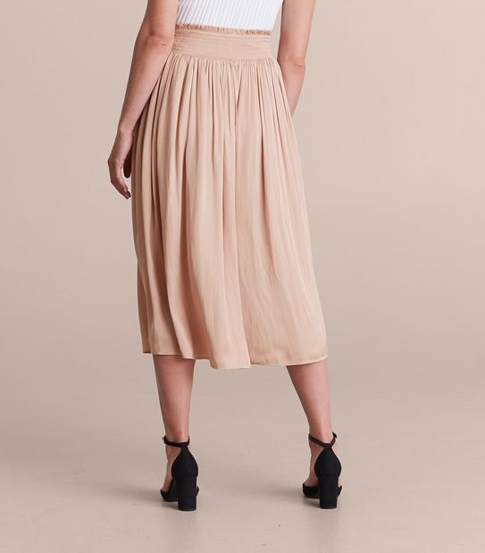 Preview Shirred Waist Midi Skirt