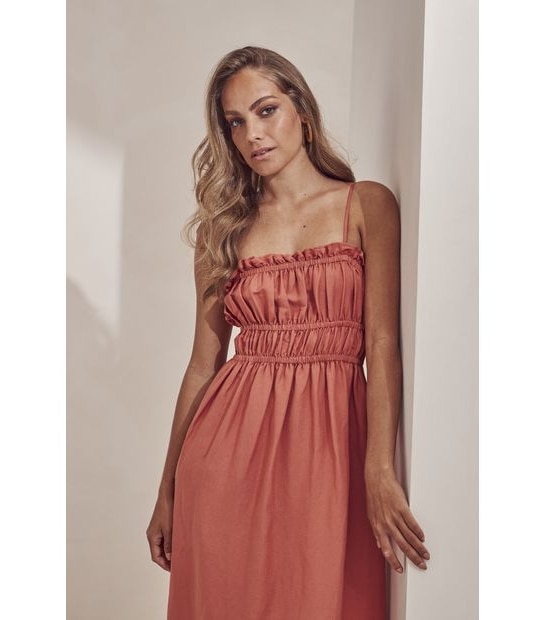 Preview Shirred Midi Sundress