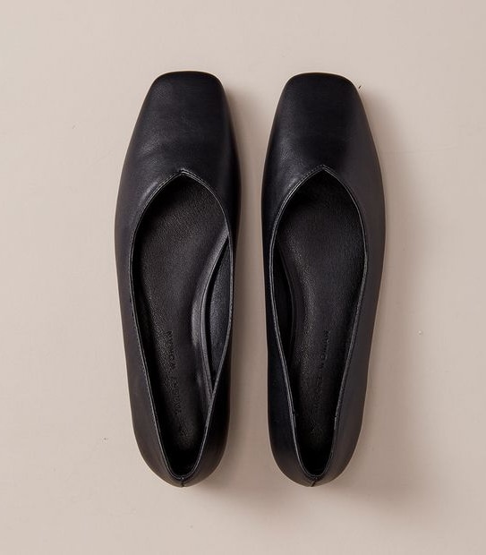 Womens Hallie Square Toe Ballet Flats