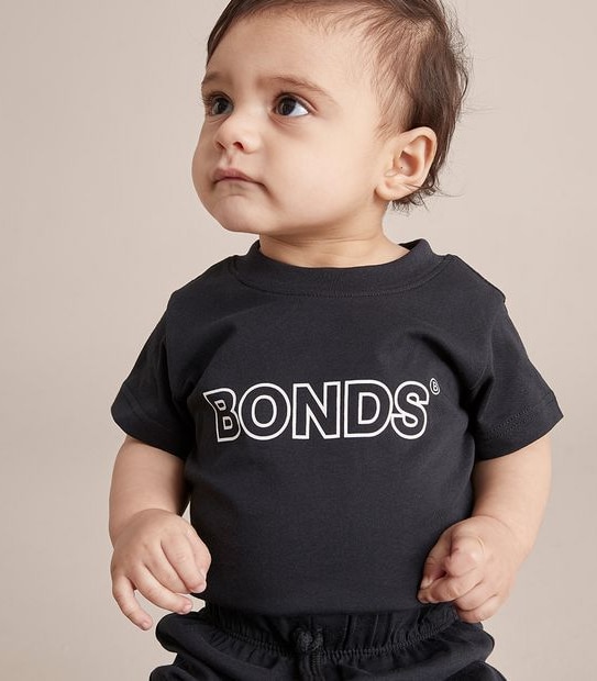 BONDS BWRJT BAC AUS COTTON BODYSUIT - BLACK