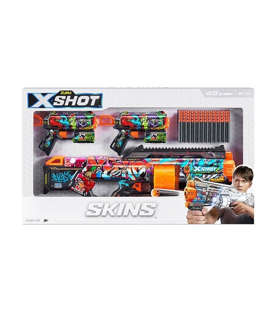 X-Shot Skins Last Stand Double Flux Dart Blaster Combo Pack (48 Darts) by ZURU