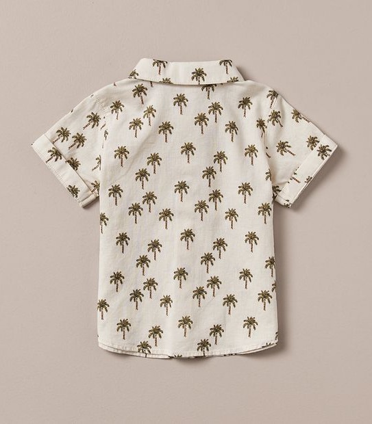 S23 250020_03 B SS SHIRT WOVEN PALM TREES CREAM 5 of 5