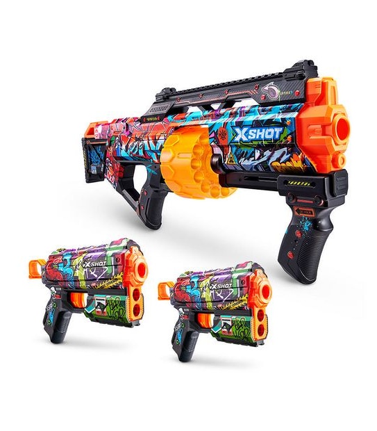 X-Shot Skins Last Stand Double Flux Dart Blaster Combo Pack (48 Darts) by ZURU