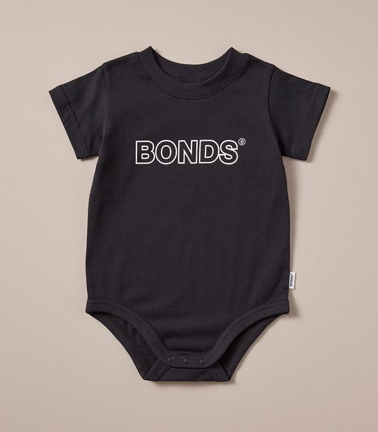 BONDS BWRJT BAC AUS COTTON BODYSUIT - BLACK
