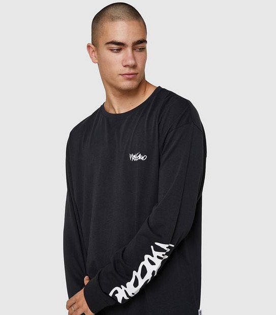 Mossimo Bronx Long Sleeve Top - Black