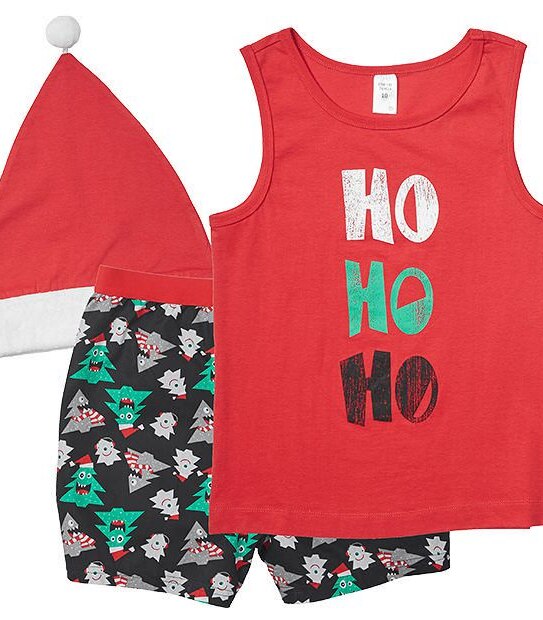 Christmas 'Ho Ho Ho' Pyjamas  Set With Bonus Hat