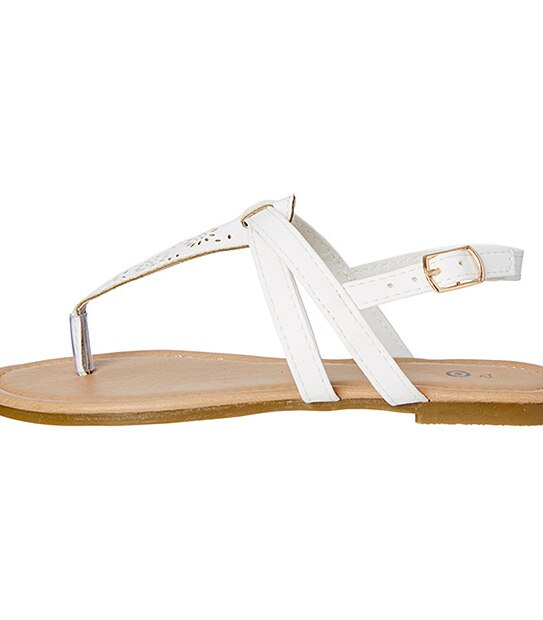 Fiona Laser Cut Sandals - White 2 of 6