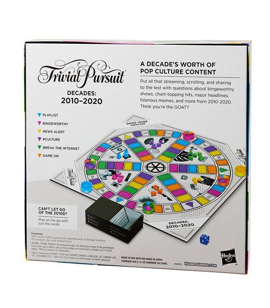 Trivial Pursuit - Decades 2010 to 2020 Board Game