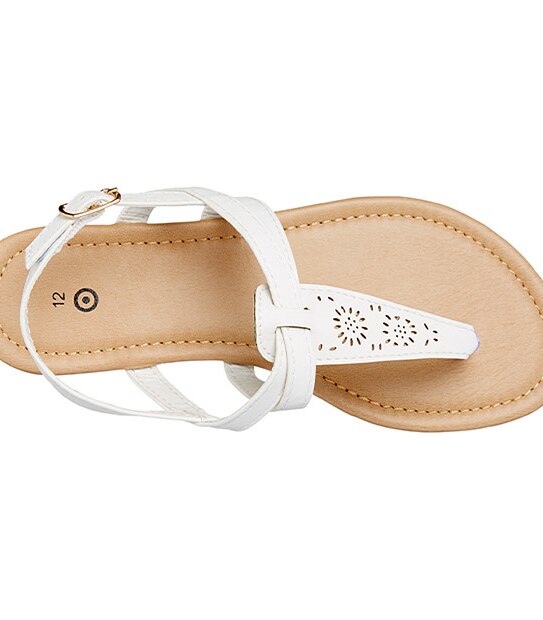 Fiona Laser Cut Sandals - White 5 of 6