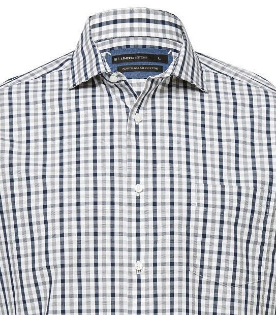 Limited Editions Australian Cotton Shirt - Navy Check